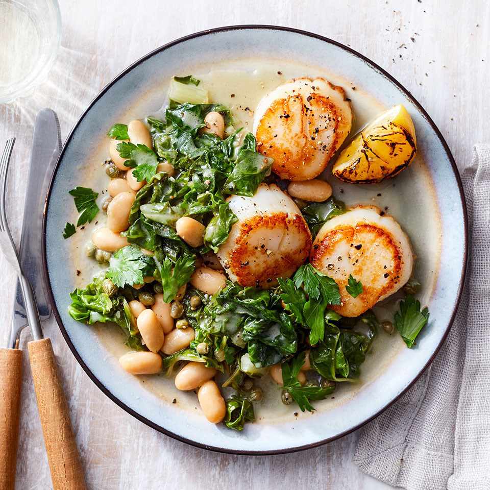 Creamy Cannellini Bean Carpaccio with Seared Scallops: A Gourmet Delight Creamy Cannellini Bean Carpaccio with Seared Scallops: A Gourmet Delight
